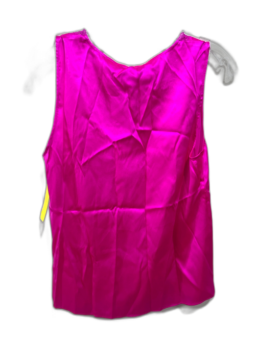 Generation Love Size S Hot pink Silk Sleeveless Tank Lace Detail V Neck Top Hot pink / S