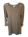Spartina Size S Taupe Cotton Long Sleeve Fringe Shoulder Buttons Dress Taupe / S
