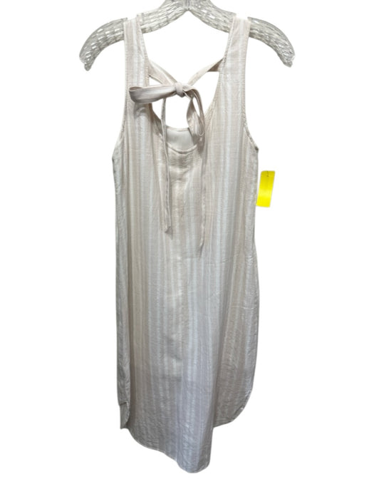 Cloth & Stone Size M Pale Pink & White Cotton Sleeveless Tie Back Striped Dress Pale Pink & White / M