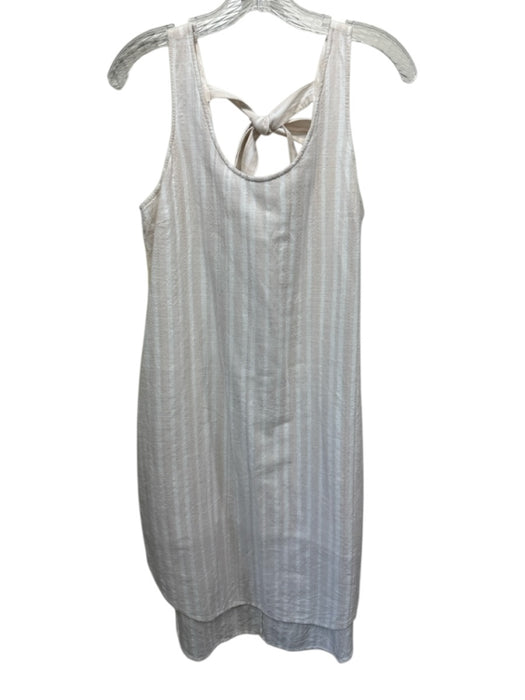 Cloth & Stone Size M Pale Pink & White Cotton Sleeveless Tie Back Striped Dress Pale Pink & White / M