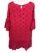 By Anthropologie Size 8 Hot pink Cotton Eyelets 1/2 Sleeve Keyhole Back Dress Hot pink / 8