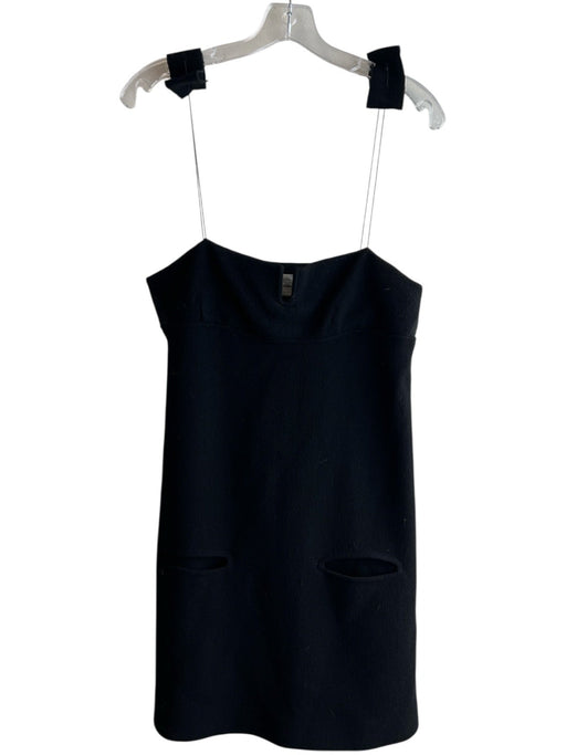 Alexander Wang Size 8 Black 100% Wool Square Neck solid color Dress Black / 8