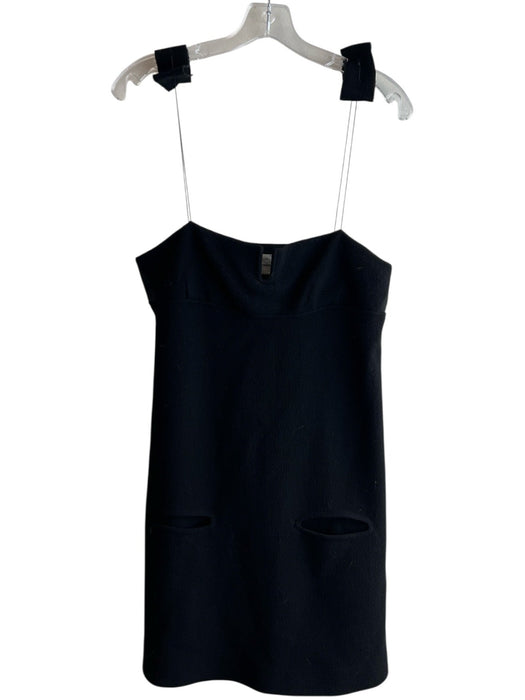 Alexander Wang Size 8 Black 100% Wool Square Neck solid color Dress Black / 8