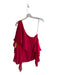 Alice & Olivia Size M Red Silk One Shoulder solid color Sheer Tiered Top Red / M