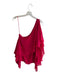 Alice & Olivia Size M Red Silk One Shoulder solid color Sheer Tiered Top Red / M