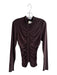 A.L.C. Size Large Chocolate Viscose Long Sleeve Ruched high neck Top Chocolate / Large