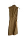 Vince Size 10 Dark Mustard Cotton Sleeveless Collared Tie At Waist Pockets Dress Dark Mustard / 10