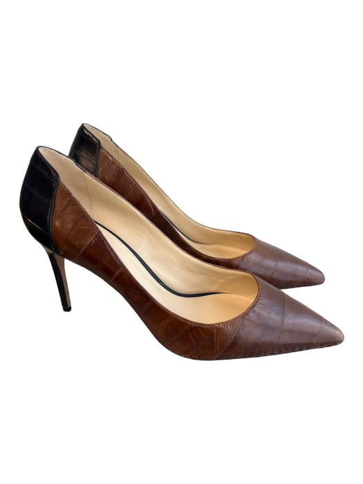 Alexandre Birman Shoe Size 41 Brown & Black Crocodile Pointed Toe Pump Shoes Brown & Black / 41