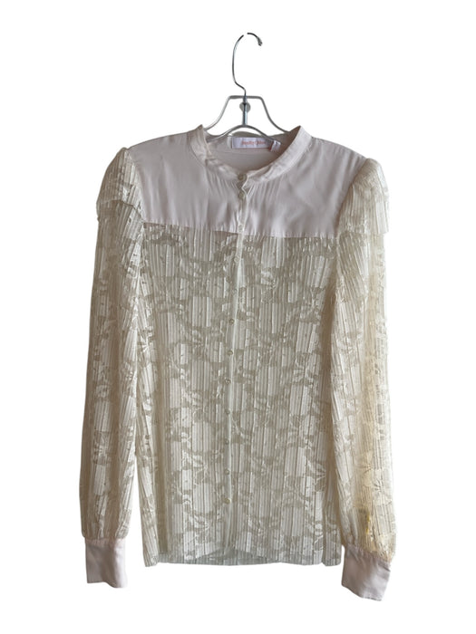 See By Chloe Size 40 Ivory Polyester Button Down Long Sleeve Sheer Top Ivory / 40