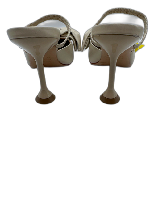 Vicenza Shoe Size 36 Beige Leather Bow detail Round Toe Pumps Beige / 36