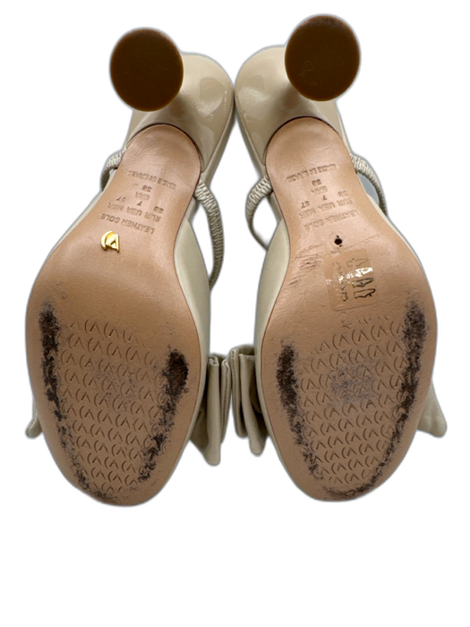 Vicenza Shoe Size 36 Beige Leather Bow detail Round Toe Pumps Beige / 36