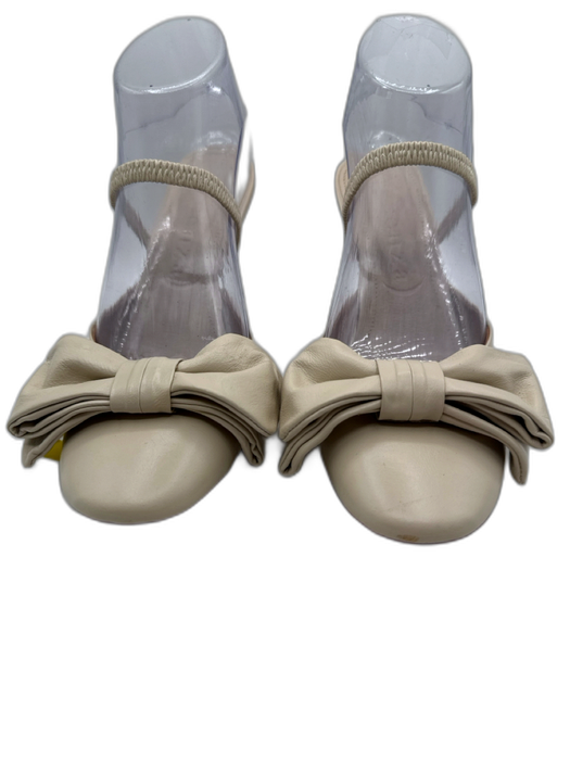 Vicenza Shoe Size 36 Beige Leather Bow detail Round Toe Pumps Beige / 36