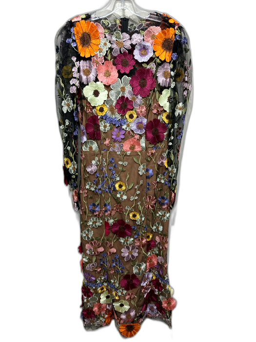 Elliatt Size M Brown, Pink, Multi Polyamide Floral Embroidered Dress Brown, Pink, Multi / M