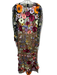Elliatt Size M Brown, Pink, Multi Polyamide Floral Embroidered Dress Brown, Pink, Multi / M