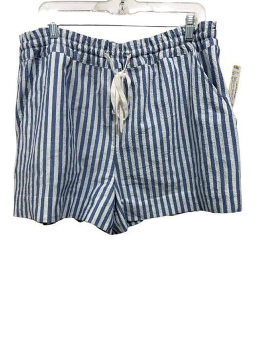 Veronica Beard Jeans Size XL Light blue & white Cotton Blend Seersucker Shorts Light blue & white / XL
