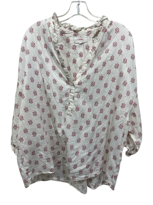 XiRENA Size XL White, Red, Black Cotton Paisley Puff Sleeve Top White, Red, Black / XL