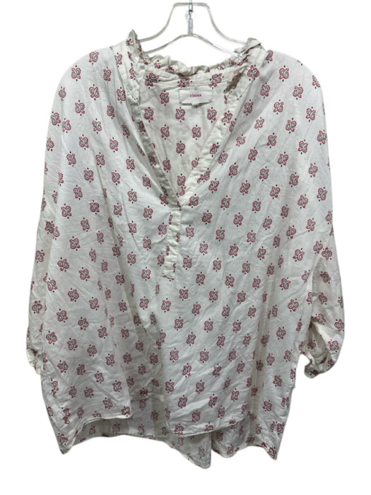 XiRENA Size XL White, Red, Black Cotton Paisley Puff Sleeve Top White, Red, Black / XL