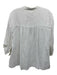 XiRENA Size XL White Cotton Gauze V Neck Button Down Puff Sleeve Top White / XL