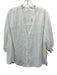 XiRENA Size XL White Cotton Gauze V Neck Button Down Puff Sleeve Top White / XL