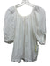 Doen Size XXL White Cotton Semi Sheer Puff Sleeve Button Down Top White / XXL