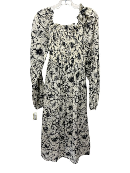 Mille Resort & Travel Size L Beige & Black Cotton Smocked Bodice Maxi Dress Beige & Black / L