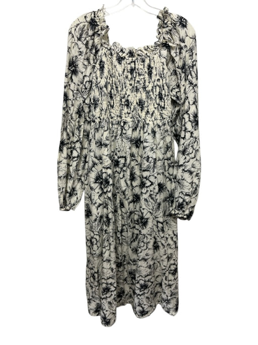 Mille Resort & Travel Size L Beige & Black Cotton Smocked Bodice Maxi Dress Beige & Black / L