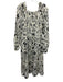 Mille Resort & Travel Size L Beige & Black Cotton Smocked Bodice Maxi Dress Beige & Black / L