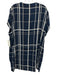 Vince Size L Navy Blue, Cream, Black Silk Plaid Cap Sleeve Shift Dress Navy Blue, Cream, Black / L