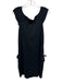 Red Valentino Size M Black Viscose Blend scallop trim Zip Pocket Dress Black / M