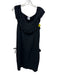 Red Valentino Size M Black Viscose Blend scallop trim Zip Pocket Dress Black / M