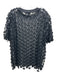 Carven Size 42 / M Black Tulle 3D Applique short sleeve Top Black / 42 / M