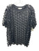 Carven Size 42 / M Black Tulle 3D Applique short sleeve Top Black / 42 / M