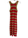 Mother Size Small Red, Teal & Gold Cotton Blend Ribbed Knit Sleeveless Dress Red, Teal & Gold / Small