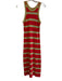Mother Size Small Red, Teal & Gold Cotton Blend Ribbed Knit Sleeveless Dress Red, Teal & Gold / Small