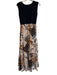 By Anthropologie Size XS Black, Tan & Whiite Viscose Cap Sleeve Scoop Neck Dress Black, Tan & Whiite / XS