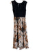 By Anthropologie Size XS Black, Tan & Whiite Viscose Cap Sleeve Scoop Neck Dress Black, Tan & Whiite / XS