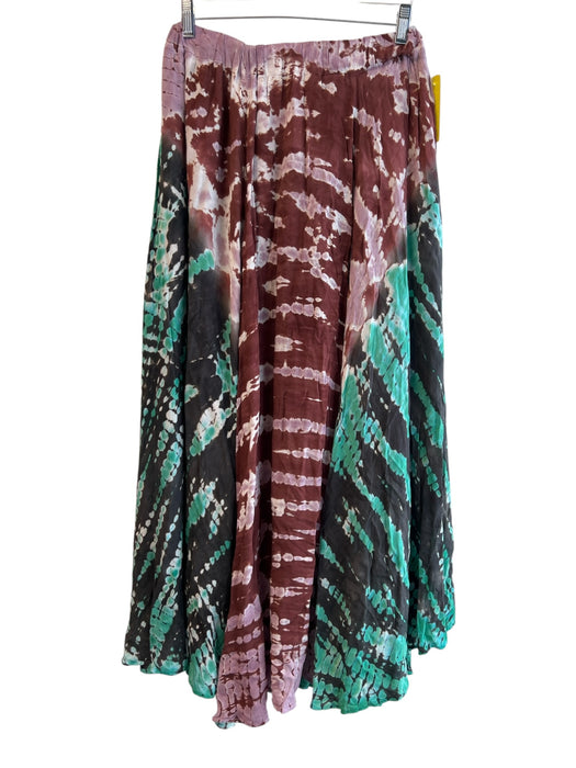 Young Fab & Broke Size Small brown, green & multi Rayon Half Lined Tye Die Skirt brown, green & multi / Small