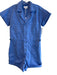 Pistola Size Small Azure Blue Cotton Collared Button Down Short Sleeve Romper Azure Blue / Small