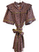 Crosby Size XS Mauve & Black Polyester Animal Print Belt Half Sleeve Dress Mauve & Black / XS