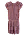 Current Air Size XS Light Pink Polyester Tiered Round Split Neck Pleats Dress Light Pink / XS