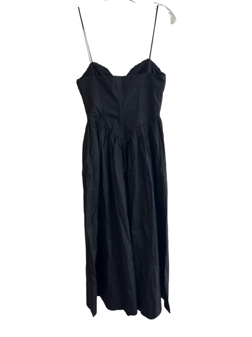 Ronny Kobo Size S Black 100% Cotton Spaghetti Strap Bustier Waist Gathered Dress Black / S