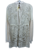 Free People Size S Cream Beige Cotton Blend Long Sheer Sleeves High Neck Dress Cream Beige / S