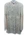 Free People Size S Cream Beige Cotton Blend Long Sheer Sleeves High Neck Dress Cream Beige / S