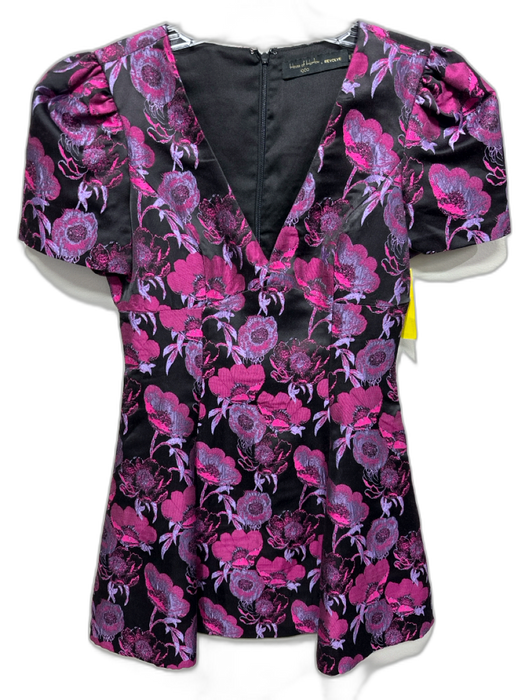 House of Harlow x Revolve Size XS Black & Purple Cotton & Polyester Floral Dress Black & Purple / XS
