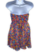 For Love & Lemons Size XS Yellow, Blue, Multi Polyester Floral Strapless Dress Yellow, Blue, Multi / XS