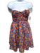 For Love & Lemons Size XS Yellow, Blue, Multi Polyester Floral Strapless Dress Yellow, Blue, Multi / XS