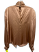 Cinq a Sept Size M Orange Silk Long Sleeve Turtleneck Button Cuff Top Orange / M