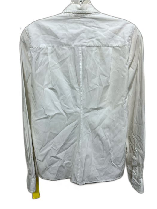 Frank & Eileen Size M White Cotton Long Sleeve Collar Button Down One Pocket Top White / M