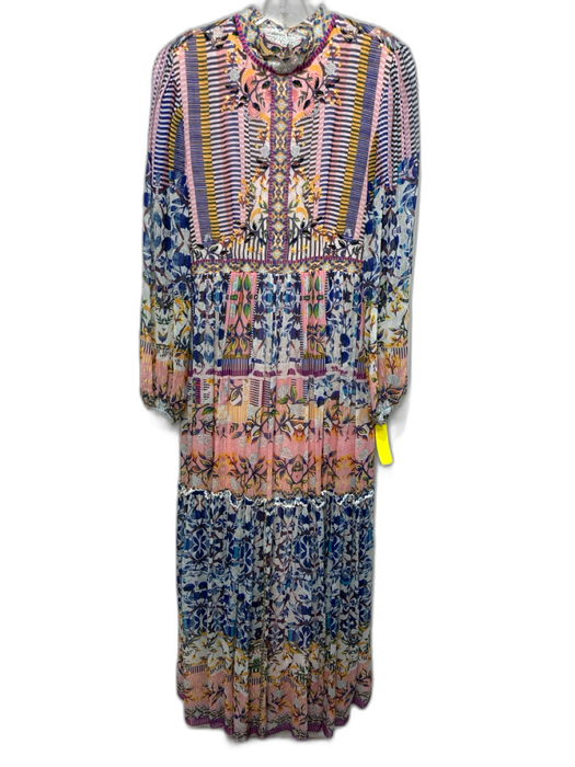 Bhanuni by Jyoti Size S / 6 Blue, Pink & Multi Viscose & Cotton Floral Dress Blue, Pink & Multi / S / 6