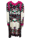 La Double J Size M Cream, White & Multi Viscose Long Sleeve Back Zip Midi Dress Cream, White & Multi / M